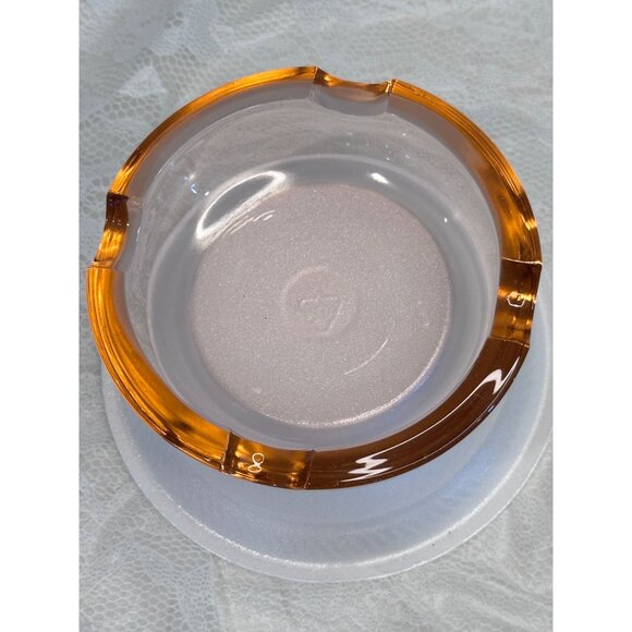 Carnival Glass Orange Pink Dish Trinket Holder Iridescent Retro Smoking Gift 5" - Picture 2 of 5